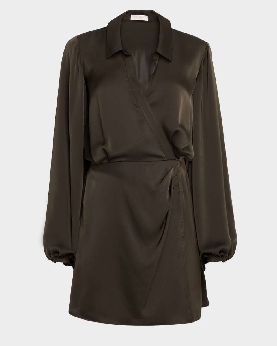 Carolyn Satin Mini Shirtdress